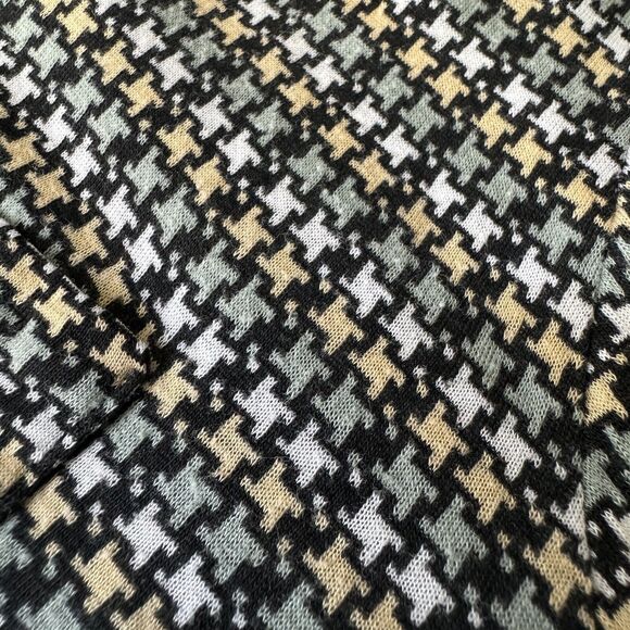 Vintage 70s Pierre Conte France Creation Jersey Shirt Men Size 4 Mod Houndstooth - Picture 7 of 14